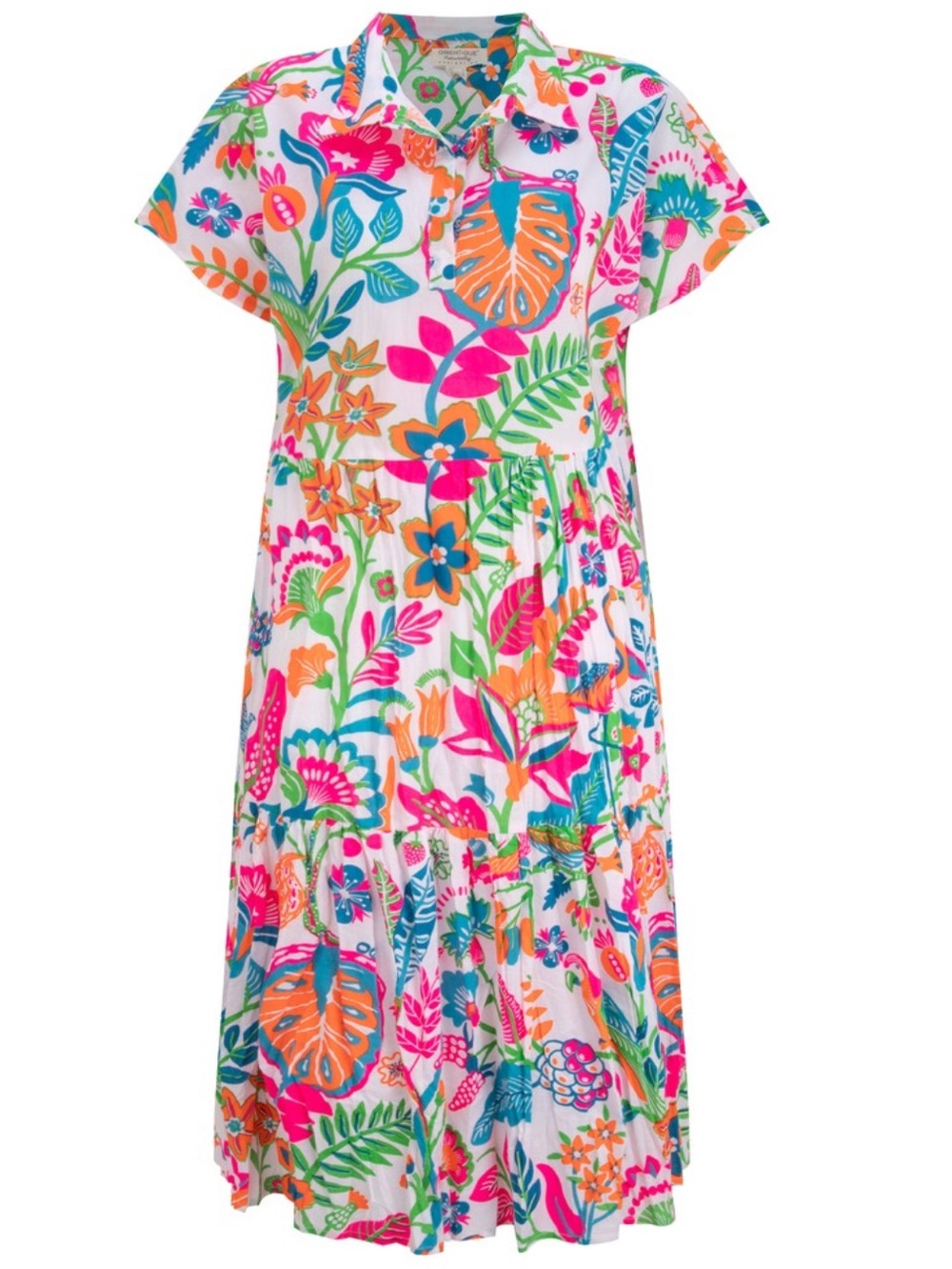 Orientique Madurai Collar Midi Dress Size XL